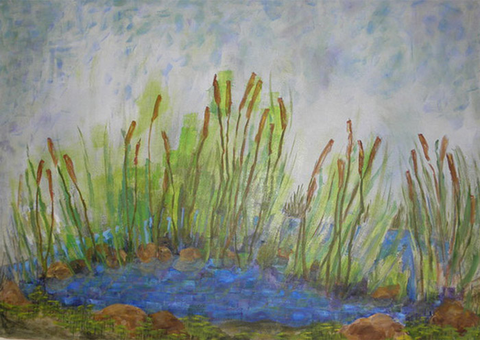 10 Blue Pond with Rushes